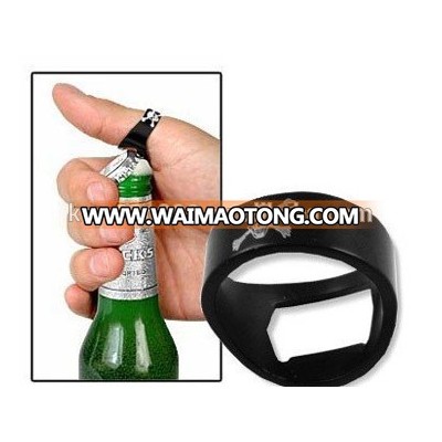 Novel custom logo promo beer bottle opener finger band ring